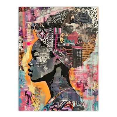 Image of Artery8 African Woman Headwrap Portrait Modern Colourful Living Room Large Wall Art Poster Print Thick Paper 18X24 Inch
