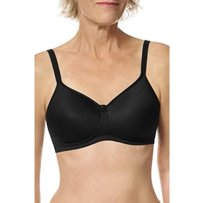 Image of AMOENA Women&#039;s Mona Molded Wire Free Bra, Black, 38B