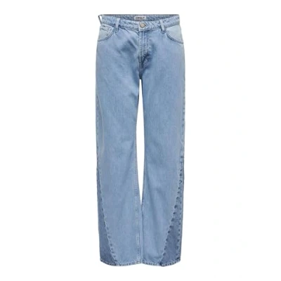 Image of ONLY Women&#039;s Onlcobain Reg Wide Colour Bl DNM Cro Pants, Light Blue (Light Denim), 32W x 32L