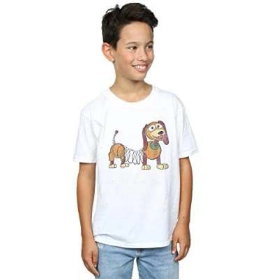 Image of Disney Boys Toy Story 4 Slinky Pose T Shirt White 5 6 Years