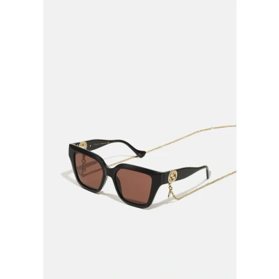 Image of Gucci GG Cateye Square Sunglasses Sunglasses, Women&#039;s, Size: 54, Black/brown