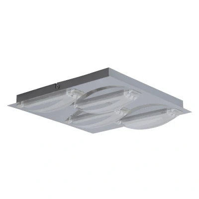 Image of Chur 30x30cm Integrated LED Semi Flush Ceiling Light Chrome 3000K