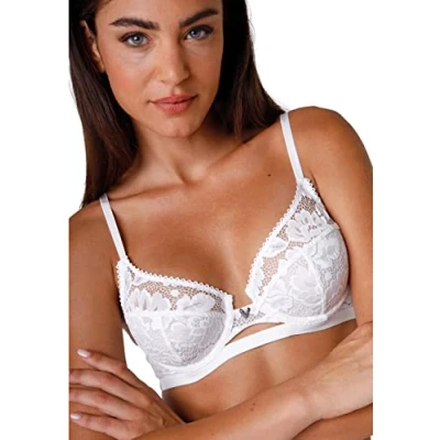 Image of Lovable Women&#039;s Wired Anniversary Lace Underwired Bra, White, 36C