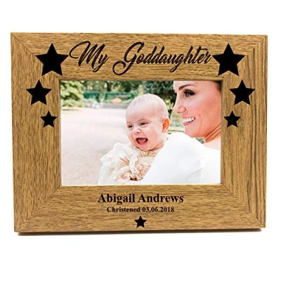 Image of ukgiftstoreonline Personalised Goddaughter Wooden Photo Frame Gift (5 x 7 Inch)