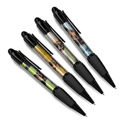 Image of DV DESIGN Set of 4 German Shepherd Black Ballpoint Pens Animal Dogs Puppy Pet Theme Gift