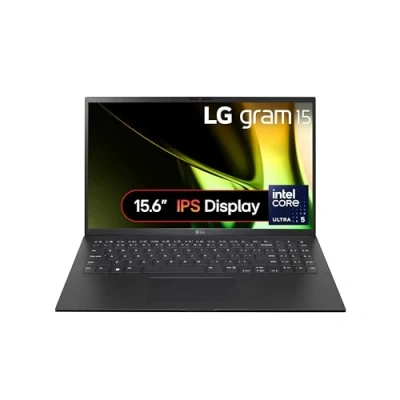 Image of LG gram 2024 15Z90S 15 inch Ultra Lightweight Laptop, Intel Core 5 Processor up to 4.5GHz, 8GB RAM, 512GB SSD, Windows 11 Home (Obsidian Black)