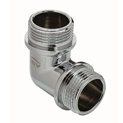 Image of Chrome Plated Brass Male Elbow Pipe Fitting Connection MxM 3/8&quot;