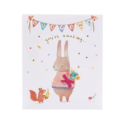 Image of UK Greetings Grandma Birthday Card With Envelope Cute Rabbit Design