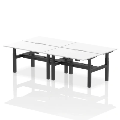 Image of Air B2B 1400x800 Adjustable 4P Bench Desk Scalloped White/Black