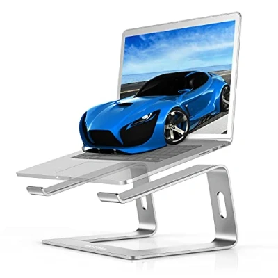 Image of BoYata Laptop Stand, Aluminum Portable Ventilated Holder, Notebook Stand Compatible with 10 15.6&#039;&#039; MacBook Pro/Air, Dell, HP, Samsung, Acer (Silver)