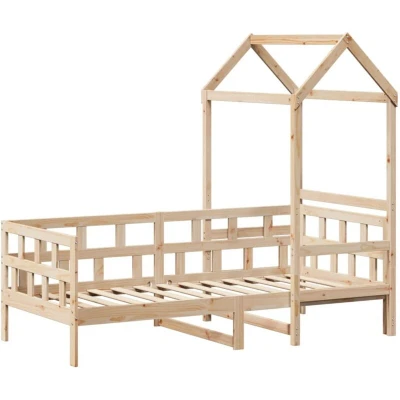 Image of vidaXL Day Bed with Roof without Mattress 80x200 cm Solid Wood