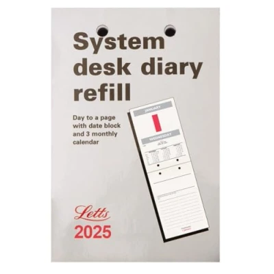 Image of Letts of London System Desk diary refill 2025