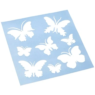 Image of Rayher Stencil with Butterfly Design for Paper Crafts, Card Making and Wall Painting, Reusable Craft 8 different Shapes, reusable, 5.5 12cm, 3847500