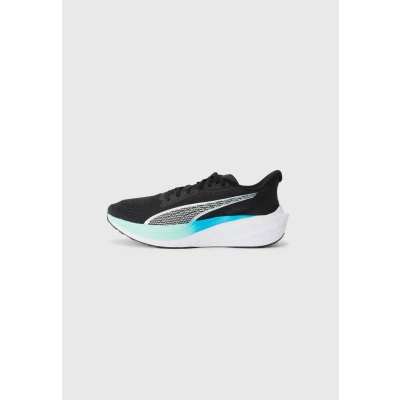 Image of PUMA Unisex Darter PRO Road Running Shoe, Black Silver Mint MELT Speed Blue, 9 UK