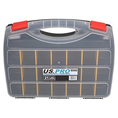 Image of Tool Storage Case with 21 Adjustable Compartments Organiser Plastic Holder