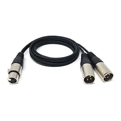 Image of MainCore 1.5m long 3 Pin XLR Female Plug to Twin 2 x Socket Male Balanced Splitter Extender Cable Lead Cord