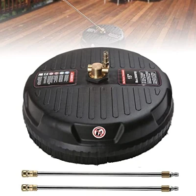 Image of CANIAN 15&quot; Pressure Washer, 3600 PSI Surface Cleaner Attachment with 2 Power Washer Extension Wands and 1/4 inch High Replacement Nozzles, for Decking, Brick, Stone