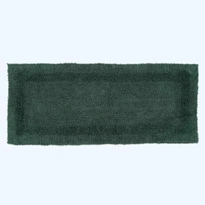 Image of HOMESCAPES Extra Large Bath Mat, Runner, Luxury 1600gsm Soft 100% Cotton, Reversible Bathroom Mats Non Slip, Washable, Super Absorbent, Quick Dry, Moss Green Long Rug, 40 x 100 cm