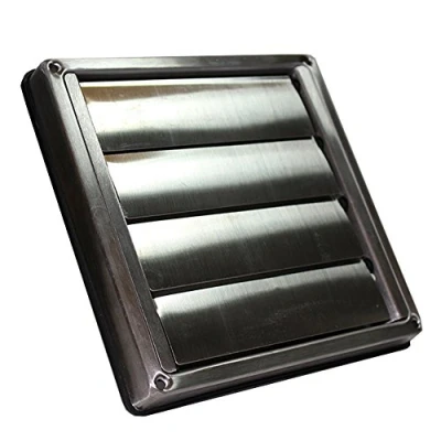 Image of Kair Wall Vent 150mm 6 inch Round Rear Spigot Stainless Steel Ventilation Gravity Grille