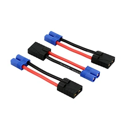 Image of BDHI 3pcs Male EC3 to Female TRX Traxxas Connector Adapter with 14awg 5cm/2inch Wire(BDHI 07)