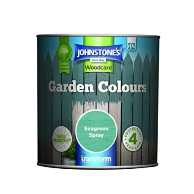 Image of Johnstone’s Garden Colours Seagreen Splash Exterior Wood Paint Fade Resistant Suitable for Furniture Outdoors Fence Dry in 2 hours 12m2 Coverage per Litre 1L