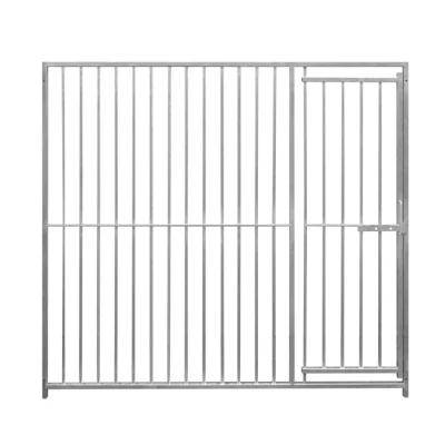 Image of Dog Run Panels With Door Galvanised Steel Kennel Heavy Duty Walk In Animal Enclosure Pen Fence Playpen Outdoor Support Bar 8cm Spacing 1.84m x 2m Modular FREE Ground Fixing Brackets &amp; Kit
