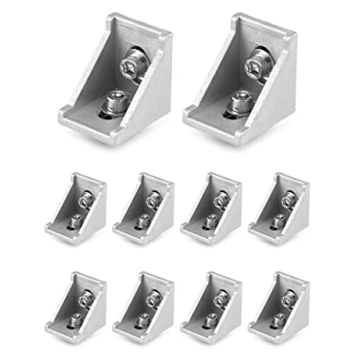 Image of QWORK Mounting Material Angle 30 x mm Groove 8 Aluminium Profile for Wall Mount Pack of 10