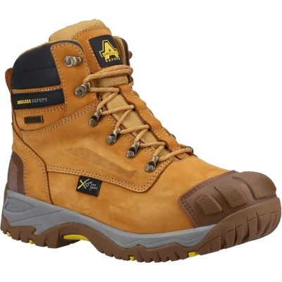 Image of Amblers S3 honey steel toe/midsole metatarsal scuff cap safety work boot #AS986 UK 8