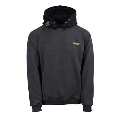 Image of Apache Workwear Kingston Hoodie Size X Large UK Charcoal Grey Durable Heavyweight Polycotton Kangaroo Pocket Elbow Patches Triple Stitching
