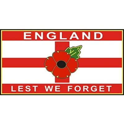 Image of Senlak Poppy Car Sticker England Lest We Forget Also for laptops, tablets etc (Large)