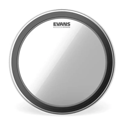 Image of Evans EMAD2 Clear Bass Drum Head, 22 Externally Mounted Adjustable Damping System Allows Player to Adjust Attack and Focus 2 Foam Rings for Sound Options Versatile All Music Genres