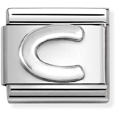 Image of Nomination Oxidised Silver Letter Charm C