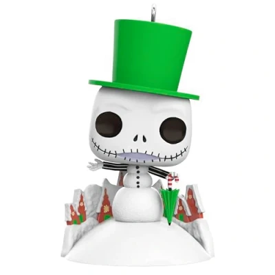 Image of Hallmark Keepsake Christmas Ornament 2024, Disney Tim Burton&#039;s The Nightmare Before Jack Skellington Snowman Funko POP!, Gifts for Fans