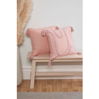 Image of Rapport Home Tufted Cushion Cover Cabana Style Blush Pink