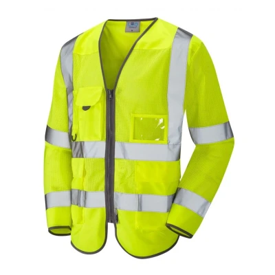 Image of Leo Workwear Burrington S20 Coolviz Airflow Mesh Hi Vis Sleeved Superior Waistcoat, 3XL, Yellow