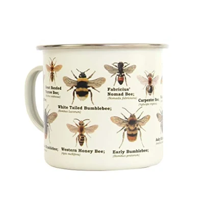 Image of Gift Republic GR270114 Ecologie Bee Enamel Mug Durable and Lightweight, Ideal for Lovers