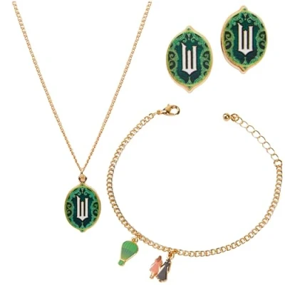 Image of WICKED Merchandise Kids Jewellery Sets for Girls Teenagers Elphaba and Glinda Cute Stuff Merch Gifts Teen Stocking Fillers