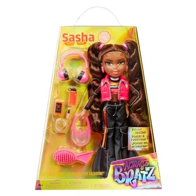 Image of Bratz Alwayz Fashion Doll Sasha With 10 Accessories and Poster Kids Toy Great for Ages 6 Older