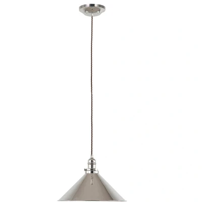 Image of Provence 1 Light Dome Ceiling Pendant Polished Nickel, E27