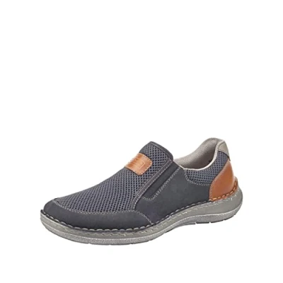Image of Rieker Men&#039;s 03053 14 Loafers, Blue (Pazifik/Atlantis/Amaretto/Staub 14), 6.5 UK