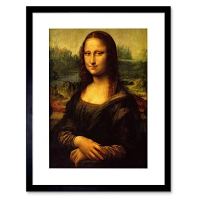 Image of Wee Blue Coo Painting Portrait Study Da Vinci Mona Lisa Detail Framed Wall Art Print