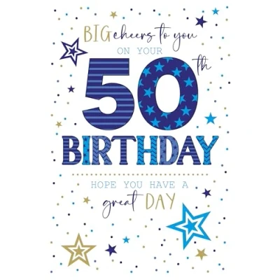 Image of Cherry Orchard 50th Birthday Card from Stars &amp; Dots Gold Foil Embossed Finish