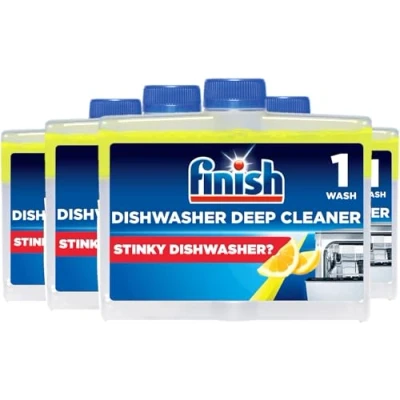 Image of Finish dishwasher Machine Cleaner, Lemon, Pack of 4, 250ml Each,Deep Cleans and Helps to prolong life your
