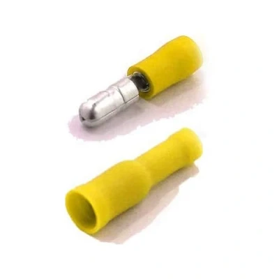 Image of 100 Yellow Bullet Connector Insulated Crimp Terminals for Electrical &amp; Wiring FREE FIRST CLASS UK POSTAGE!