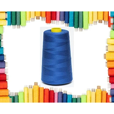 Image of Rohans Overlock Yarn 40/2 (120), 5000 Yards (4570 Meters) Sewing Thread Cones, Machine Multi Colour 100% Polyester Material (Royal, 1)