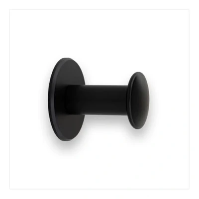 Image of Evi bathroom hanger Stainless steel wall Black lacquered finish for hanging clothes, coats or towels Adhesive towel rail and/or screw 188DUALNG