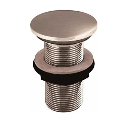 Image of Satin Bronze Solid Brass Unslotted Click Clack Basin Sink Push Button Waste Pop Up