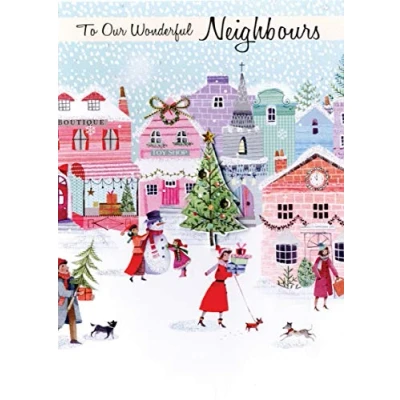 Image of Shine Bright Wonderful Neighbours Embellished Hand Finished Christmas Card Range Cards XSH018