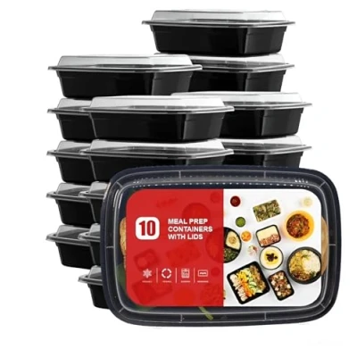 Image of Efforias [30 Pack, 16oz] 1 Compartment Plastic Meal Prep Containers Reusable BPA Free Food with Airtight Lids Microwavable, Freezer and Dishwasher Safe