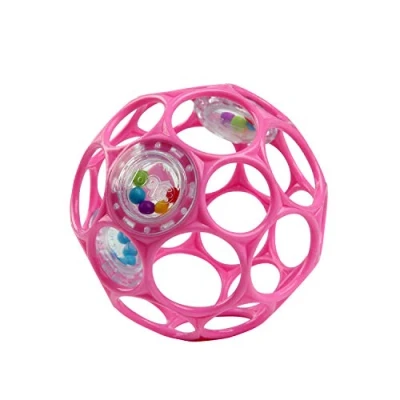 Image of Bright Starts Oball Rattle Easy Grasp Toy Pink, Ages Newborn+